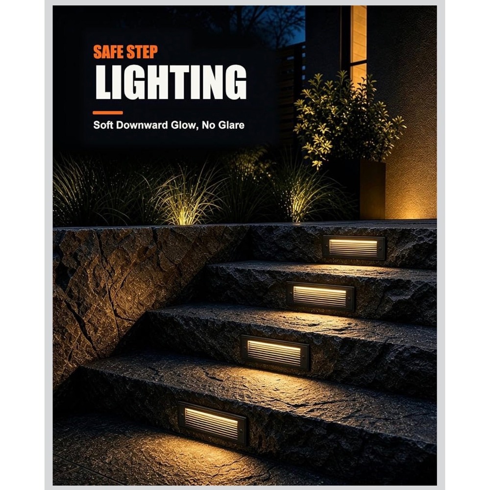 8 Pack Low Voltage LED Step Lights Outdoor IP65 Waterproof 3 Color Temperature